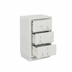 Made in Meubles Commode<Petite commode 3 portes bois effet béton blanc Danaé