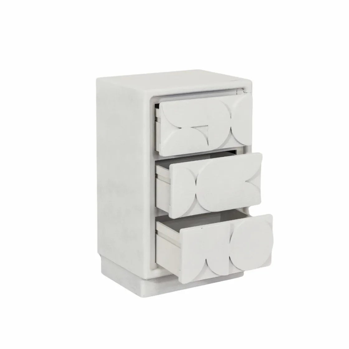 Made in Meubles Commode<Petite commode 3 portes bois effet béton blanc Danaé