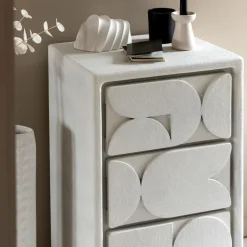Made in Meubles Commode<Petite commode 3 portes bois effet béton blanc Danaé
