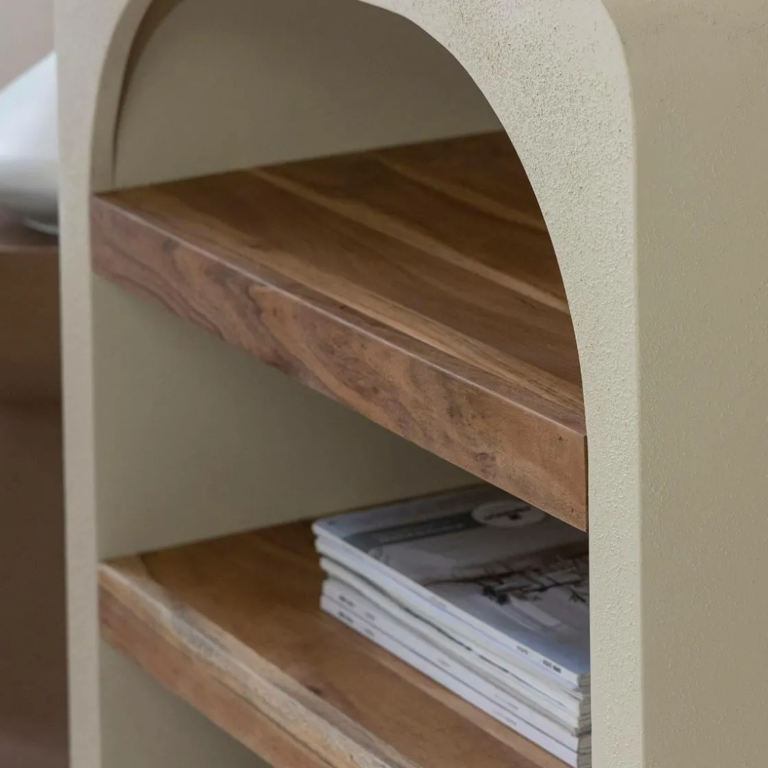 Made in Meubles Table Console<Petite console en bois effet béton et bois d'acacia Dalva