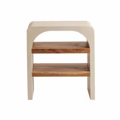 Made in Meubles Table Console<Petite console en bois effet béton et bois d'acacia Dalva