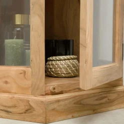 Made in Meubles Vitrine<Petite vitrine d'angle en bois d'acacia Esmée