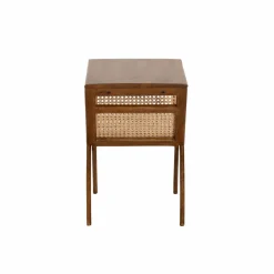 Made in Meubles Bout De Canapé & Sellette|Décoration<Porte revue en bois de manguier et cannage Charline