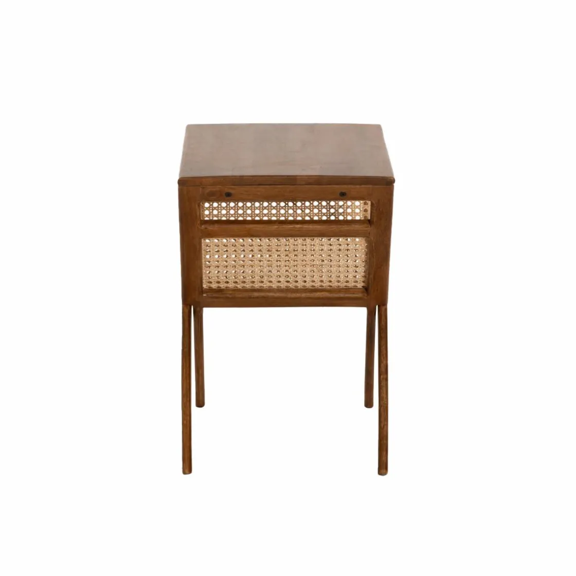 Made in Meubles Bout De Canapé & Sellette|Décoration<Porte revue en bois de manguier et cannage Charline