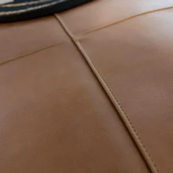 Made in Meubles Banc<Pouf en cuir grand modèle Mina