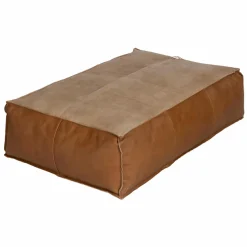 Made in Meubles Banc<Pouf en cuir grand modèle Mina