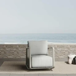 Made in Meubles Chaise De Jardin<Rocking chair en aluminium pour jardin couleur taupe Zion