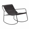 Made in Meubles Fauteuil<Rocking chair en cuir noir Sydney
