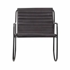 Made in Meubles Fauteuil<Rocking chair en cuir noir Sydney