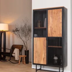 Made in Meubles Fauteuil<Rocking chair en cuir noir Sydney