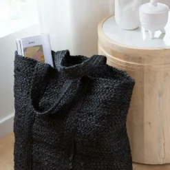 Made in Meubles Décoration<Sac à buches noir Marlon