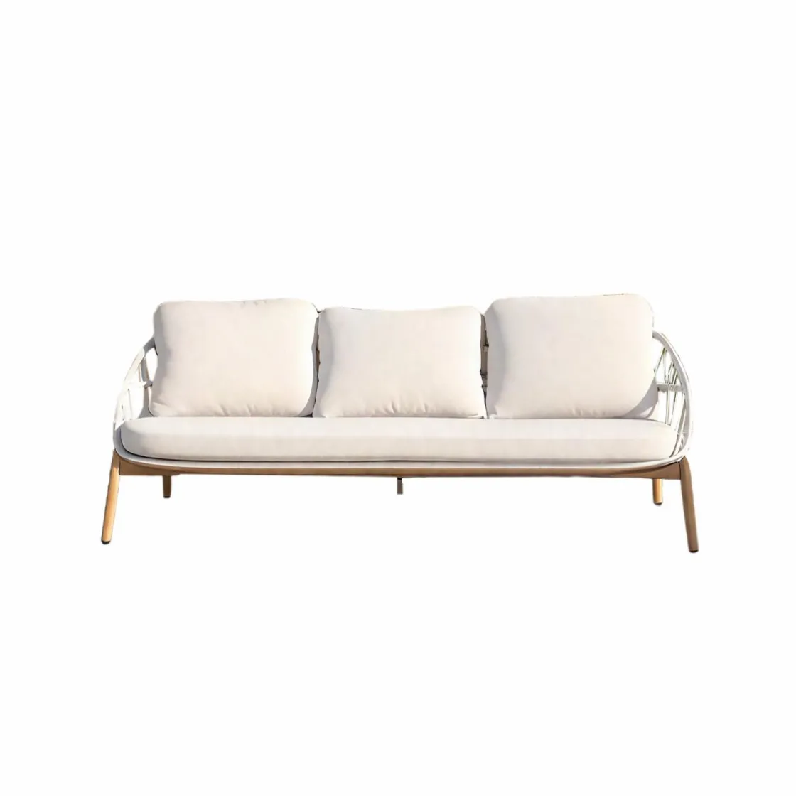 Made in Meubles Salon De Jardin<Salon de jardin à cordes 5 places gris clair Sayen