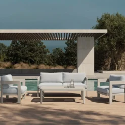 Made in Meubles Salon De Jardin<Salon de jardin en aluminium taupe Loréa