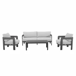 Made in Meubles Salon De Jardin<Salon de jardin en aluminium gris foncé Loréa