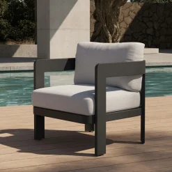 Made in Meubles Salon De Jardin<Salon de jardin en aluminium gris foncé Loréa