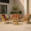 Made in Meubles Salon De Jardin<Salon de jardin en rotin terracotta 4 places Rattan
