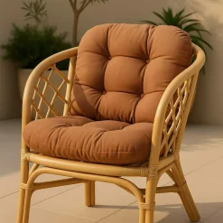 Made in Meubles Salon De Jardin<Salon de jardin en rotin terracotta 4 places Rattan