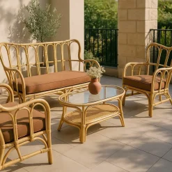 Made in Meubles Salon De Jardin<Salon de jardin en rotin terracotta Rattan