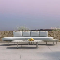 Made in Meubles Salon De Jardin<Salon de jardin haricot en aluminium taupe Zion