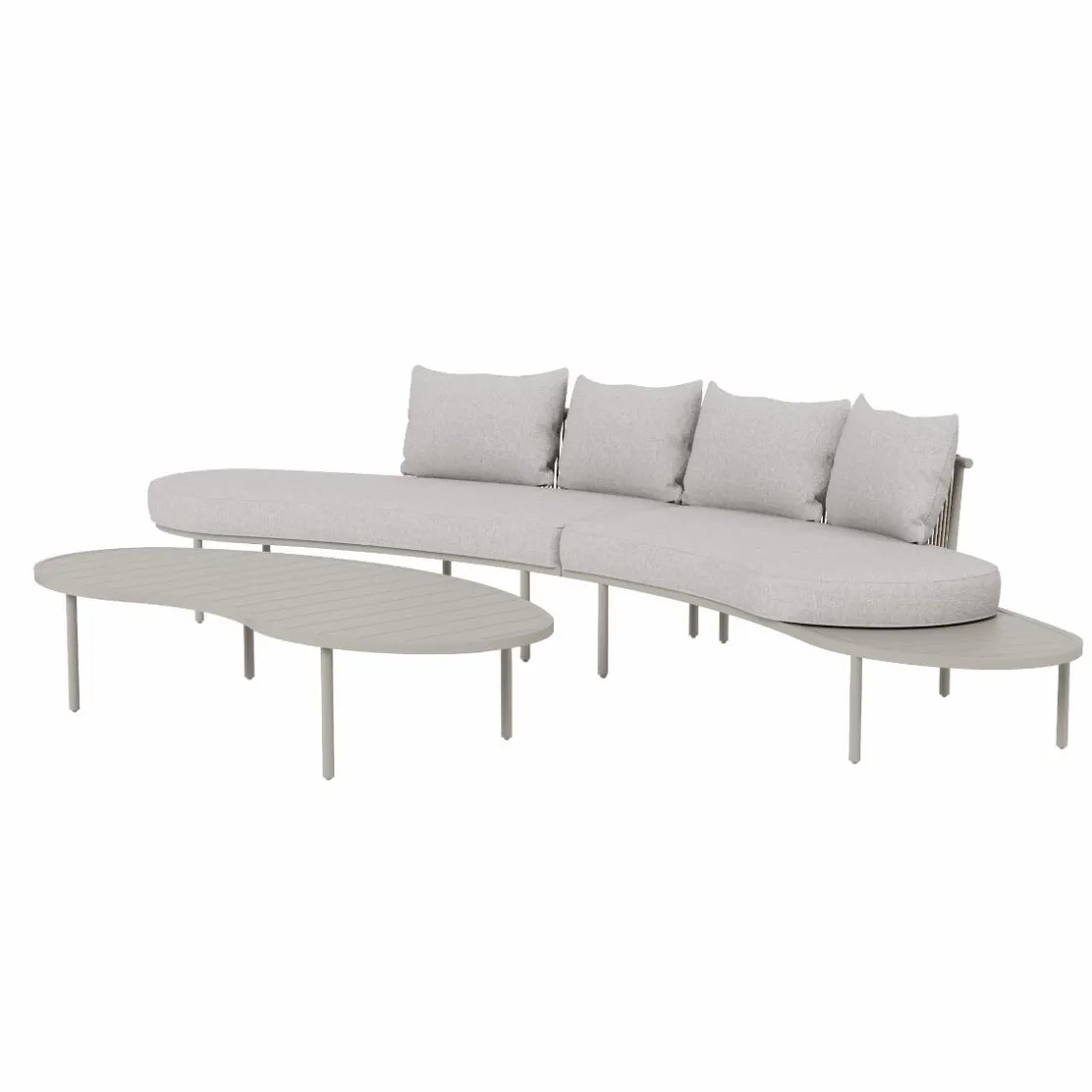 Made in Meubles Salon De Jardin<Salon de jardin haricot en aluminium taupe Zion