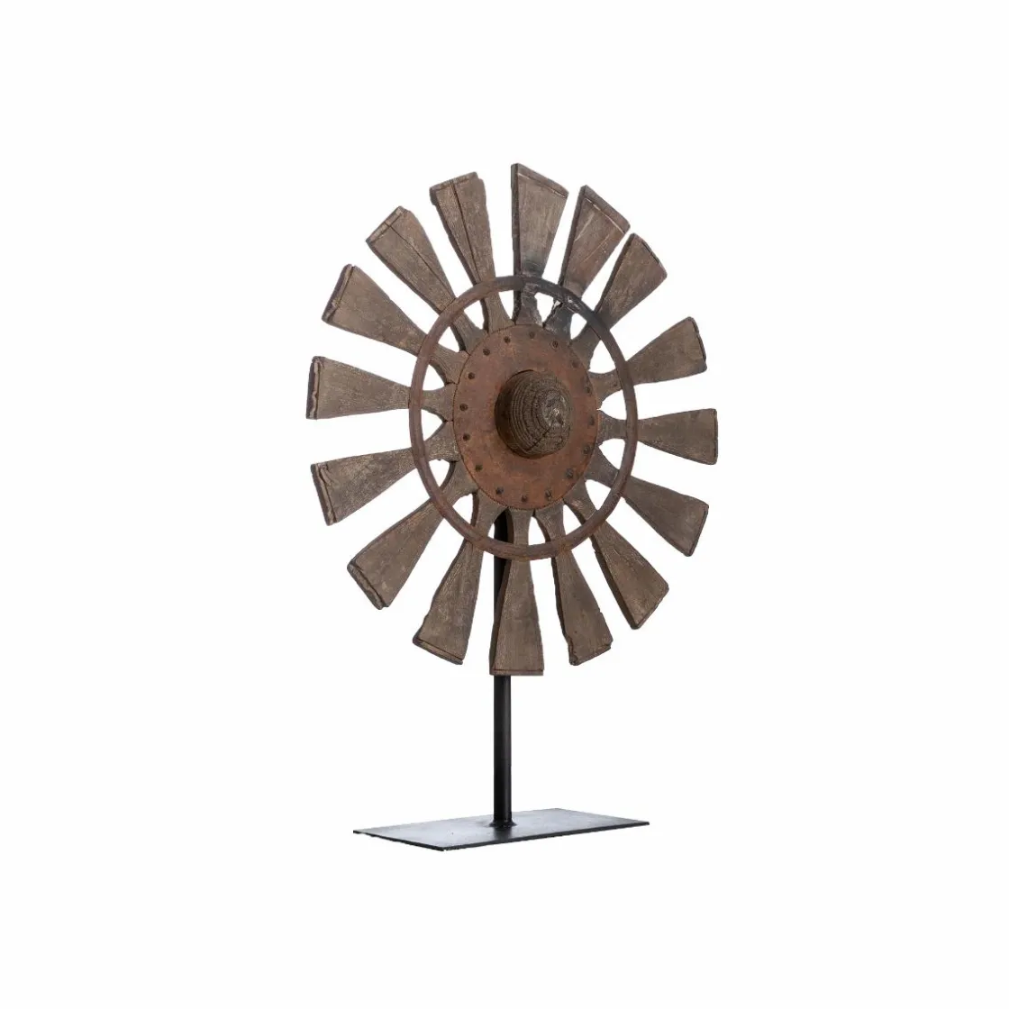 Made in Meubles Décoration<Sculpture façon roue en bois et métal Georgia