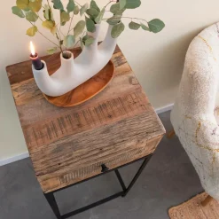 Made in Meubles Bout De Canapé & Sellette<Sellette en bois recyclé et métal Vicky