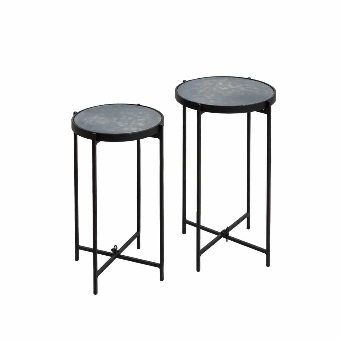 Made in Meubles Table Gigogne|Bout De Canapé & Sellette<Sellette gigogne en métal et en verre Florian