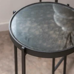 Made in Meubles Table Gigogne|Bout De Canapé & Sellette<Sellette gigogne en métal et en verre Florian