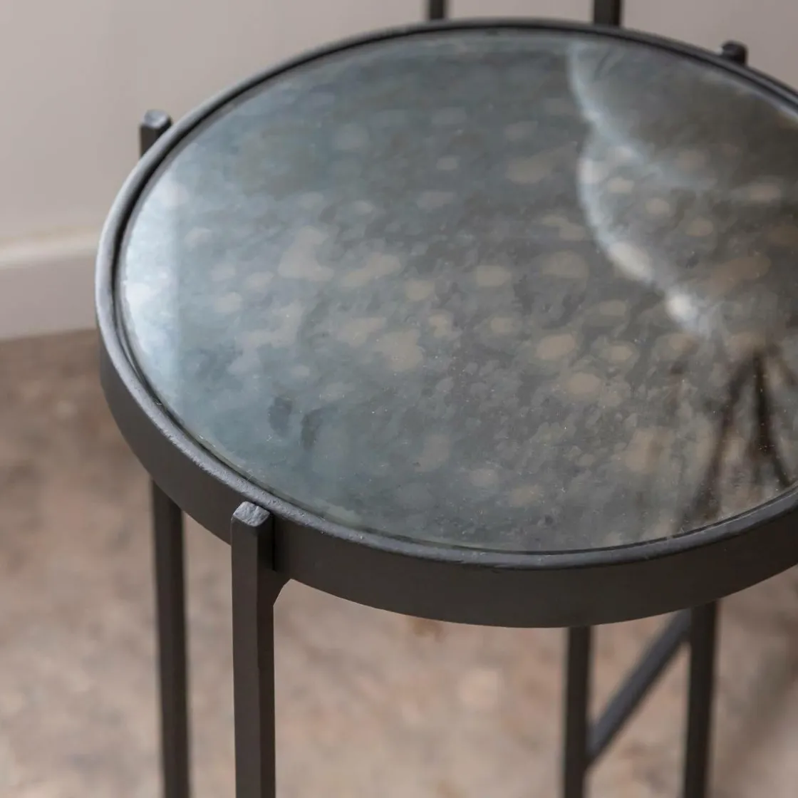 Made in Meubles Table Gigogne|Bout De Canapé & Sellette<Sellette gigogne en métal et en verre Florian