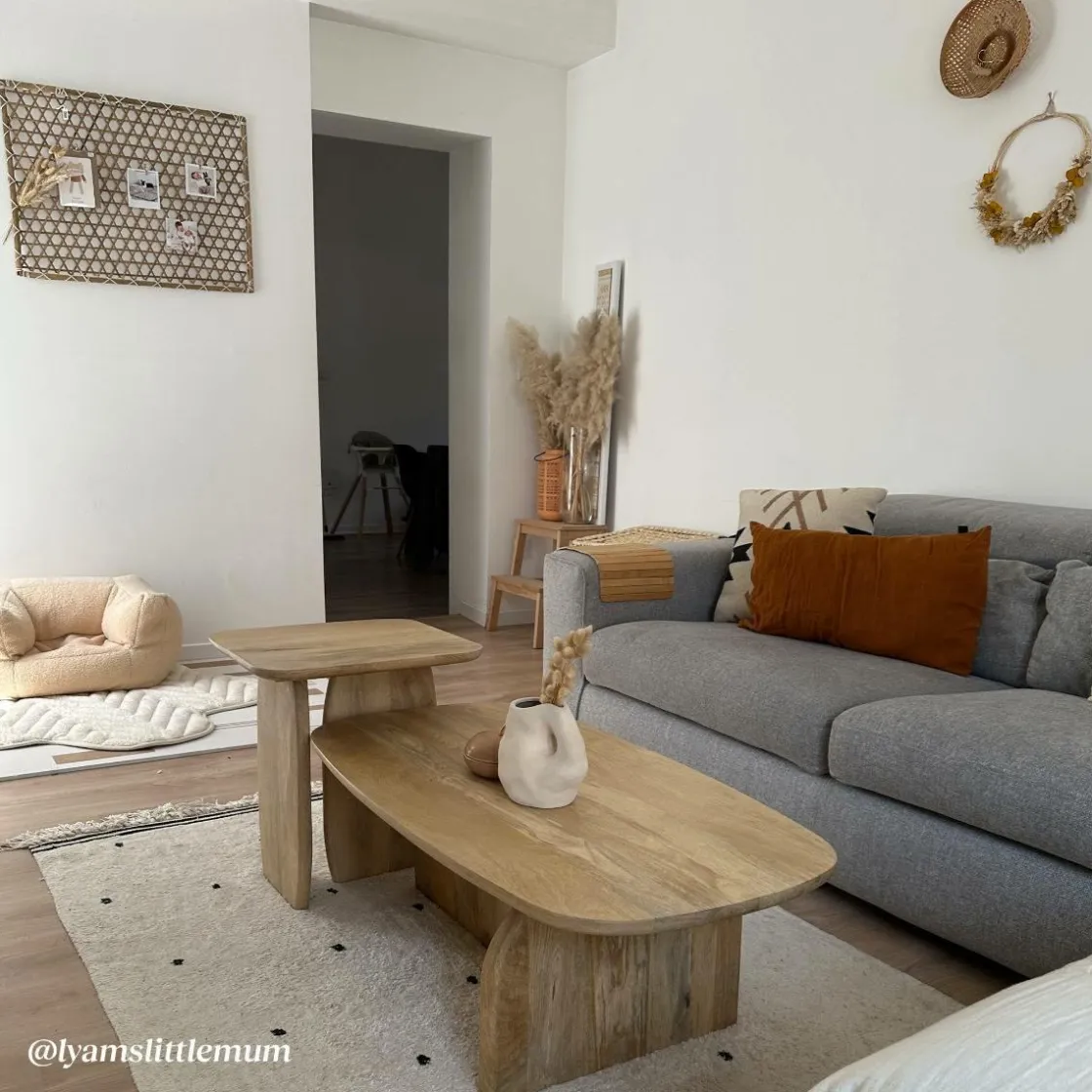 Made in Meubles Table Basse<Set de 2 tables basses en bois de manguier Tom