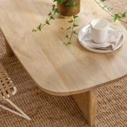 Made in Meubles Table Basse<Set de 2 tables basses en bois de manguier Tom