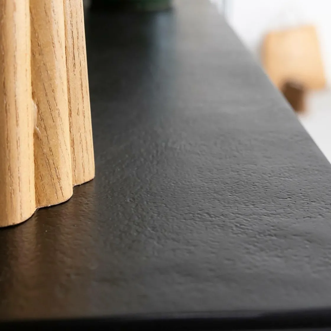 Made in Meubles Table Console<Set de deux consoles en aluminium et métal noir Linda