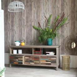 Made in Meubles Suspension<Suspension blanche en bambou Rattan