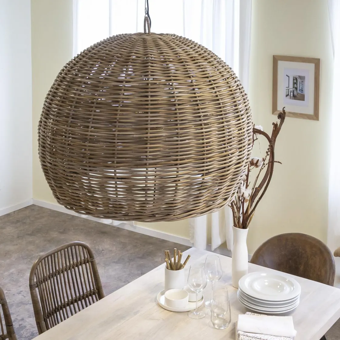 Made in Meubles Suspension<Suspension boule en rotin Amael