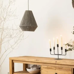 Made in Meubles Suspension<Suspension corde en papier gris Antonin