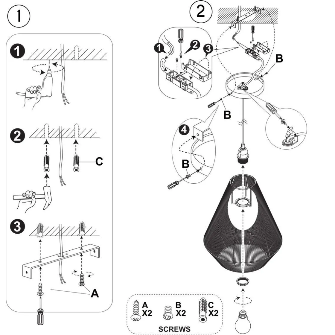 Made in Meubles Suspension<Suspension corde en papier gris Antonin