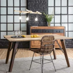 Made in Meubles Suspension<Suspension en bois et métal 3 lampes Naomi