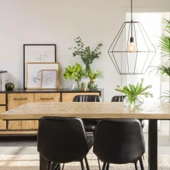 Made in Meubles Suspension<Suspension graphique en métal noir Jim