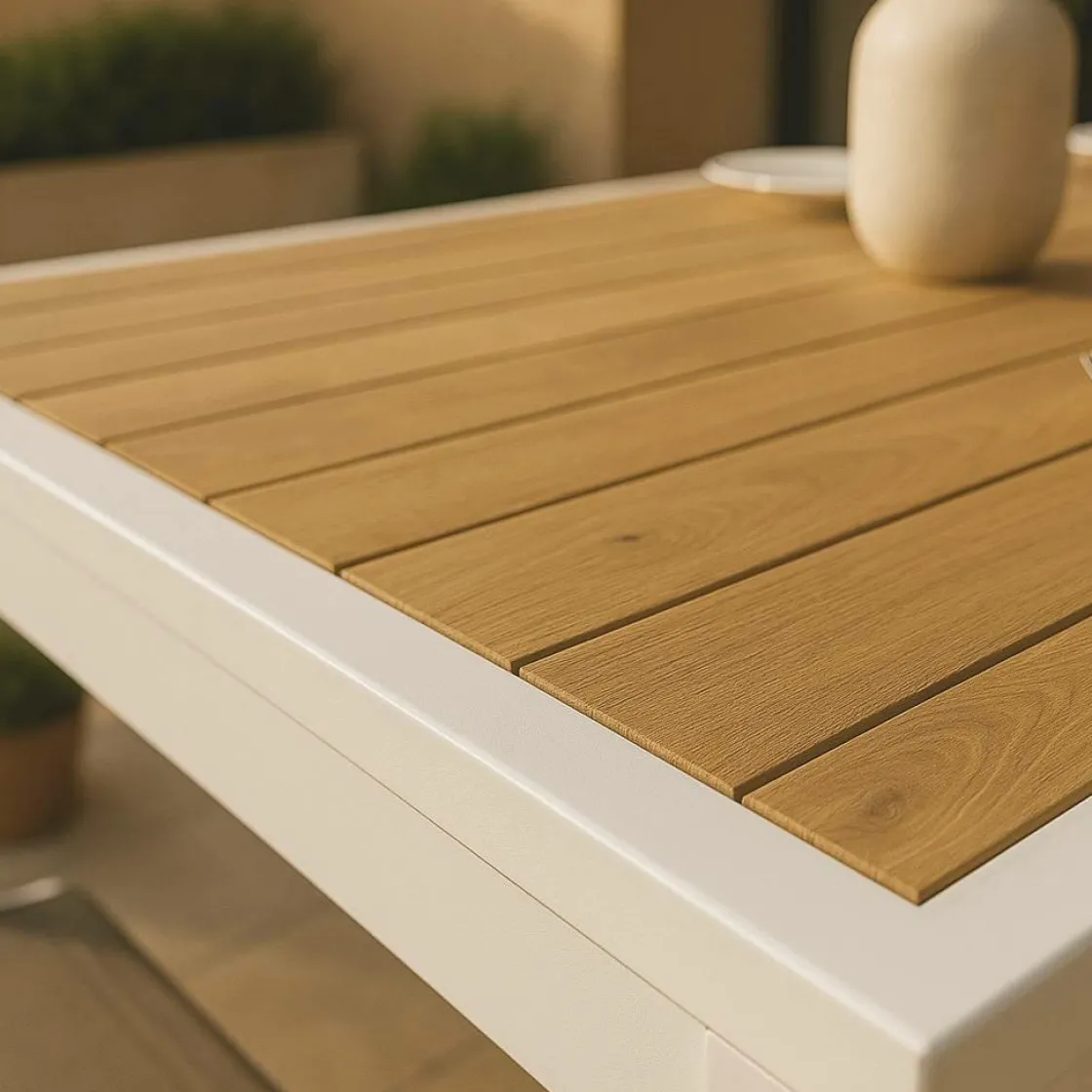 Made in Meubles Table À Manger<Table à manger carrée en aluminium blanc Ayden