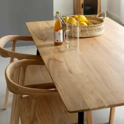 Made in Meubles Table À Manger<Table à manger en bois d'acacia et métal Alan