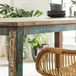 Made in Meubles Table À Manger<Table à manger en bois recyclé coloré Ethnik