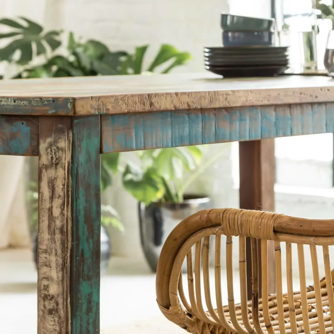 Made in Meubles Table À Manger<Table à manger en bois recyclé coloré Ethnik