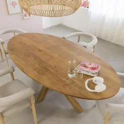 Made in Meubles Table À Manger<Table à manger ovale en bois de manguier Maloé