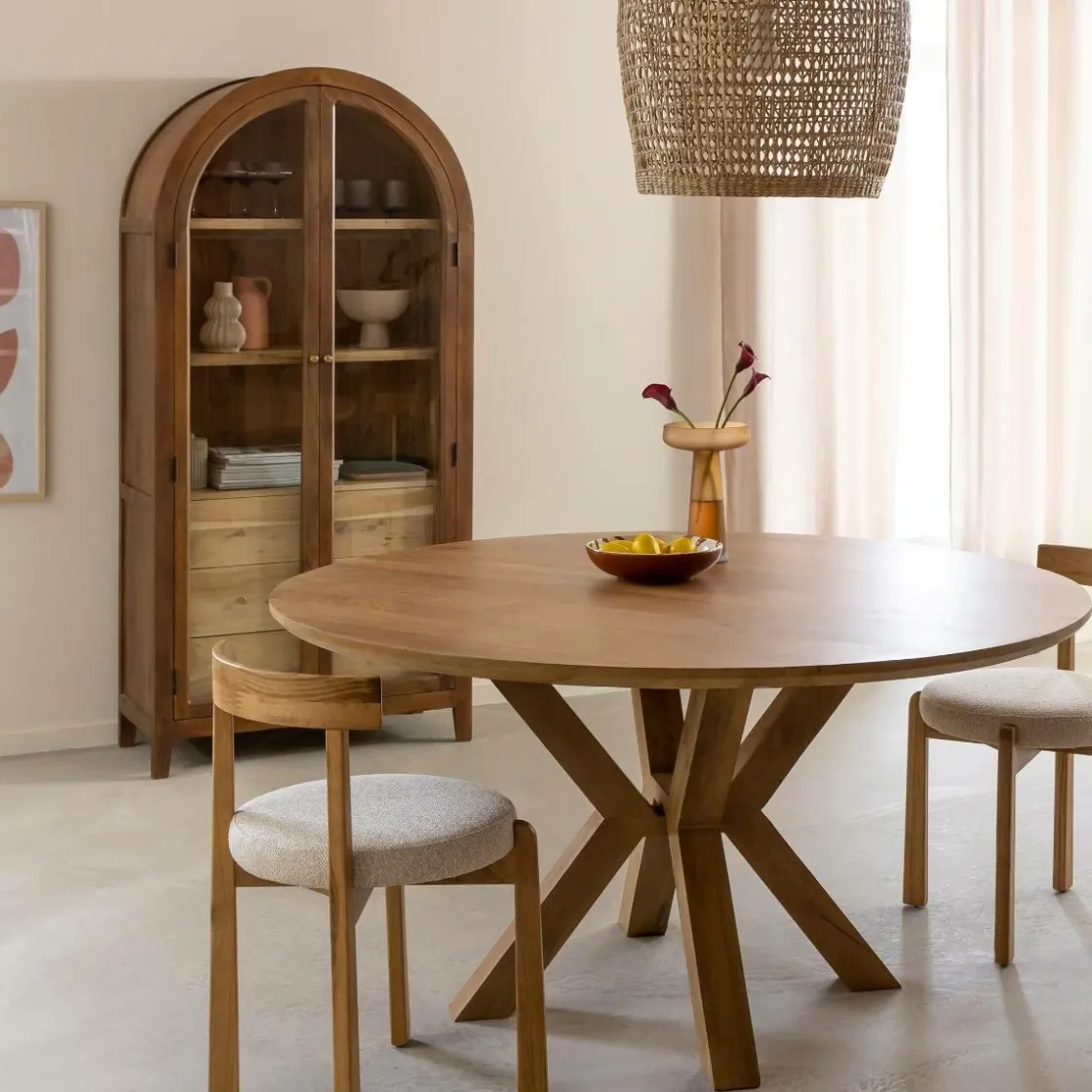 Made in Meubles Table À Manger<Table à manger ronde en manguier Maloé