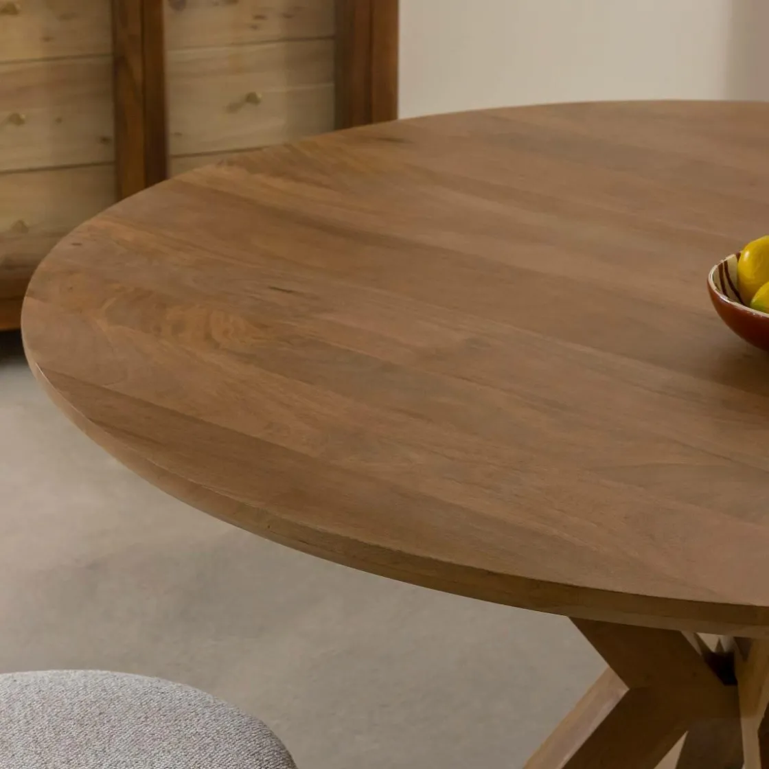 Made in Meubles Table À Manger<Table à manger ronde en manguier Maloé