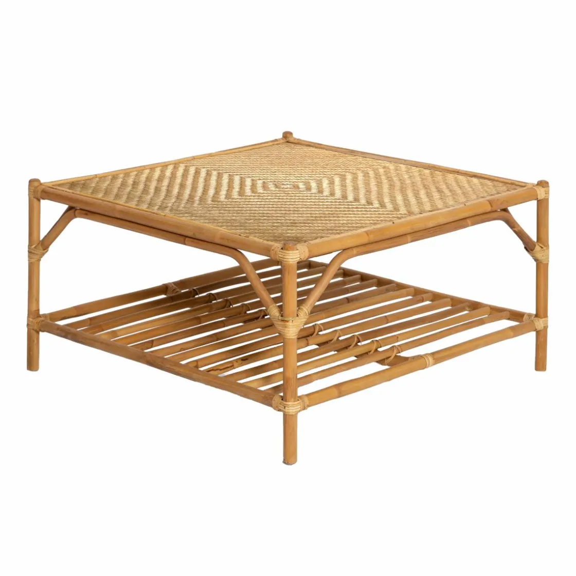 Made in Meubles Table Basse<Table basse carrée en bambou Célestin