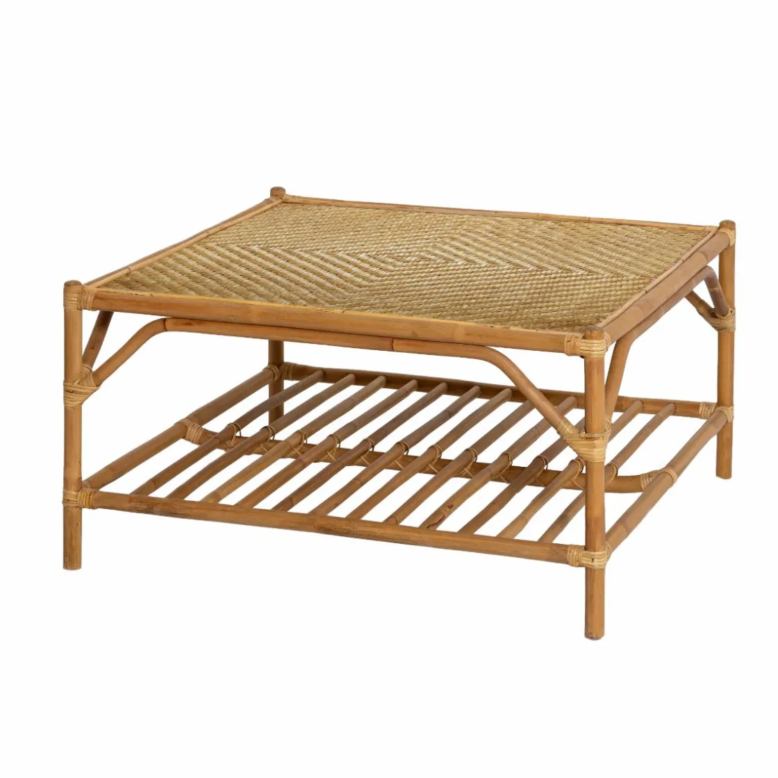 Made in Meubles Table Basse<Table basse carrée en bambou Célestin