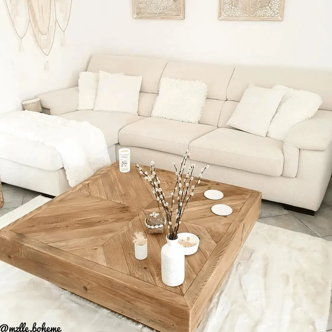 Made in Meubles Table Basse<Table basse carrée en bois recyclé Blaise