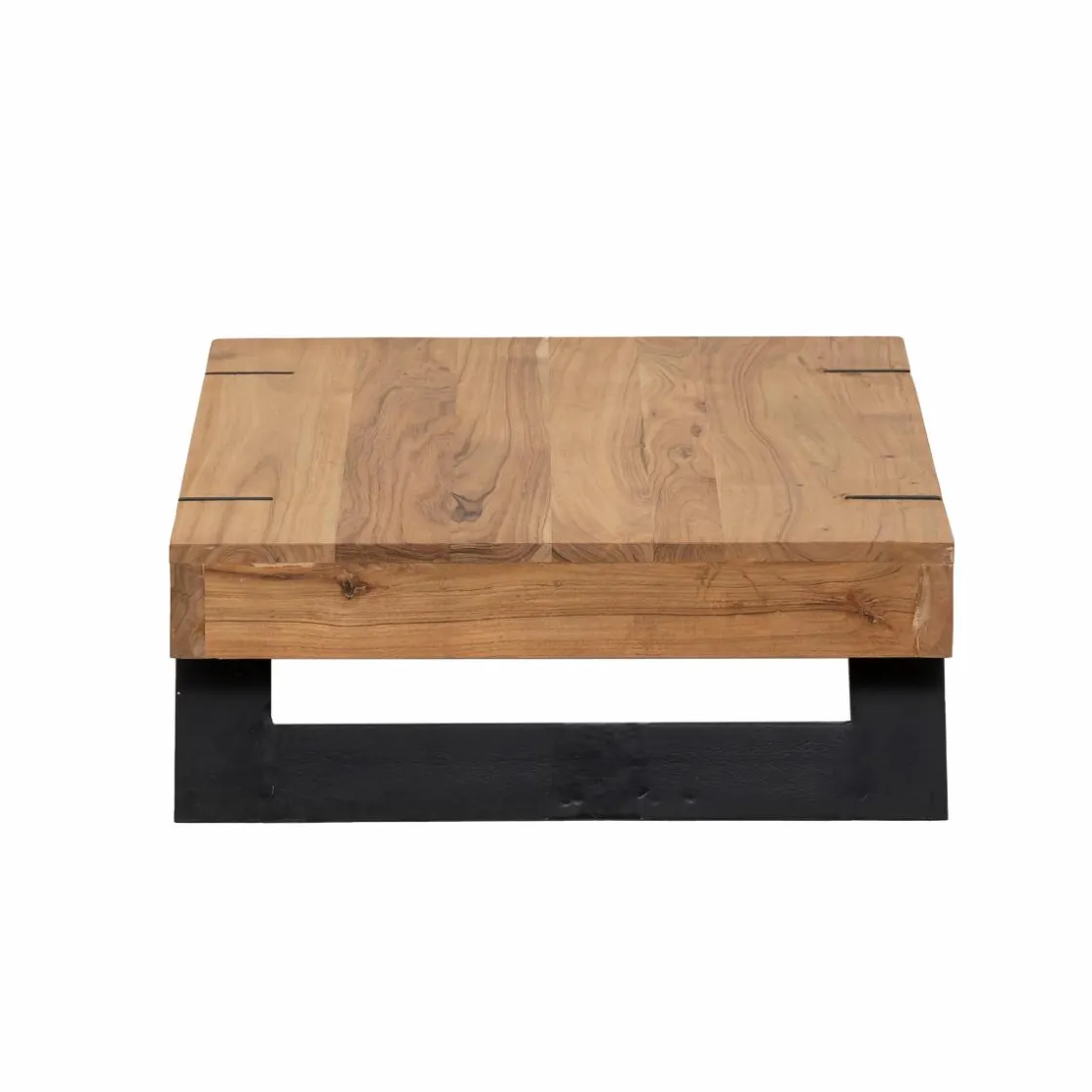 Made in Meubles Table Basse<Table basse carrée en bois d'acacia et métal Cassius