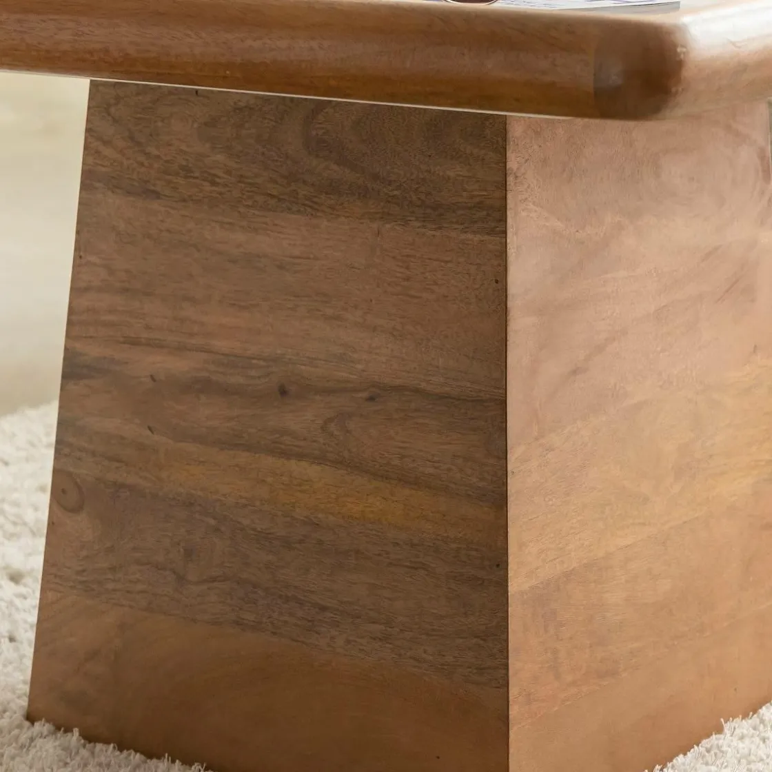 Made in Meubles Table Basse<Table basse carrée en bois de manguier et marbre Adler